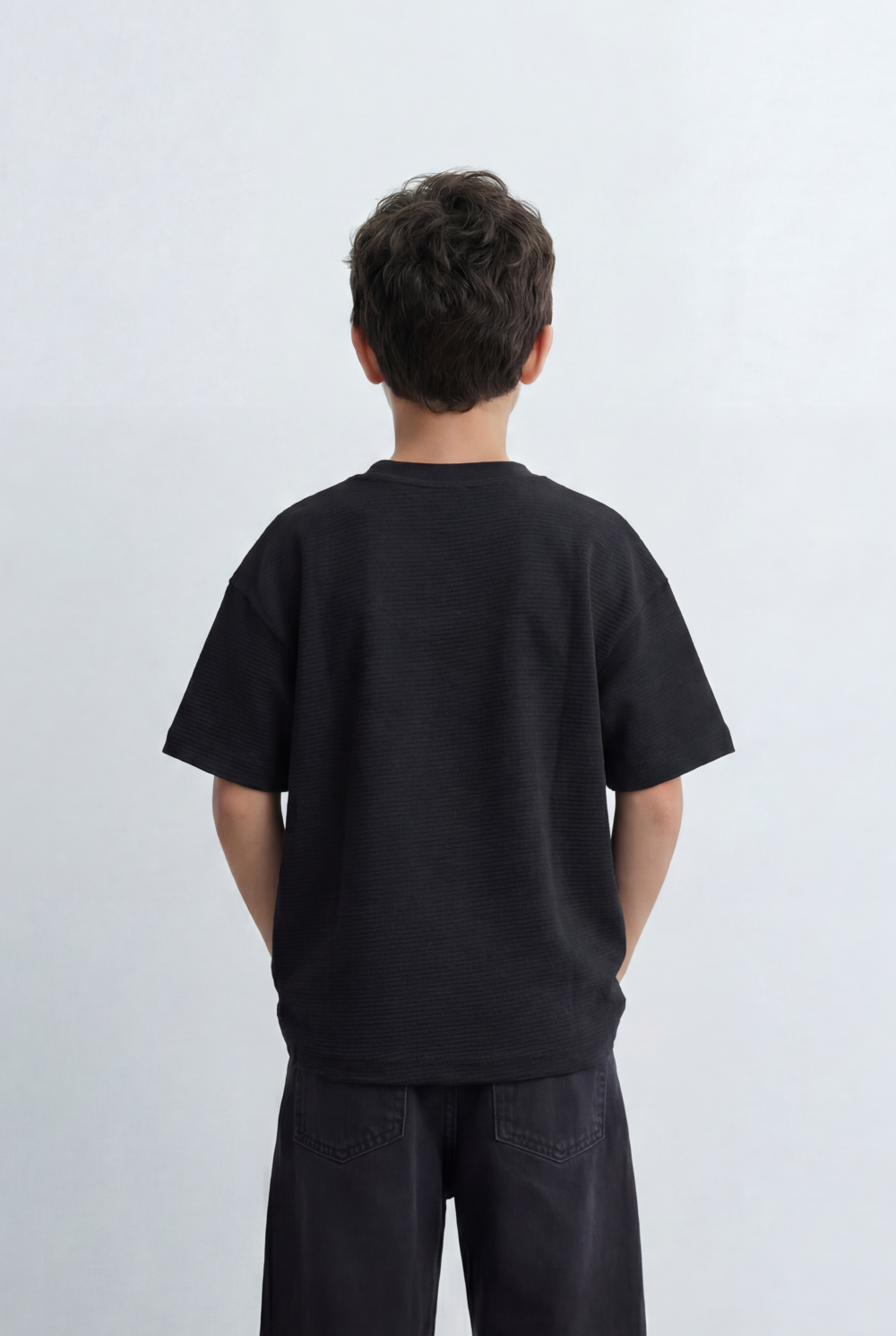 Boy’s Tomato Store Textured Oversized Basic T-Shirt Ribbed Knit Surface