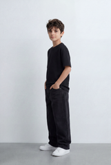 Boy’s Tomato Store Textured Oversized Basic T-Shirt Ribbed Knit Surface