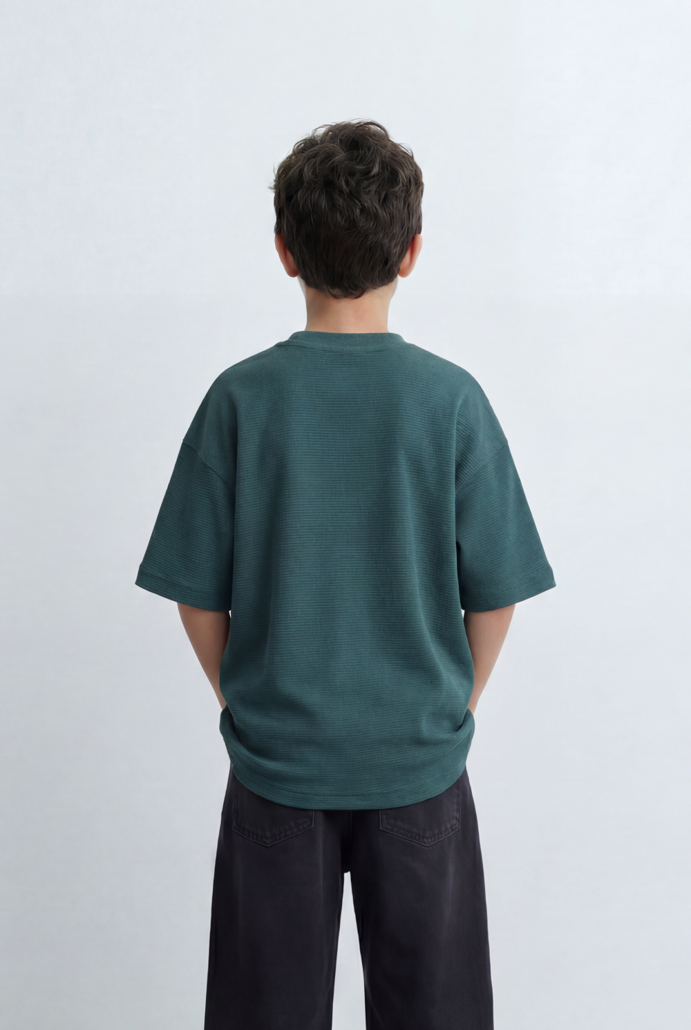 Boy’s Tomato Store Textured Oversized Basic T-Shirt Ribbed Knit Surface