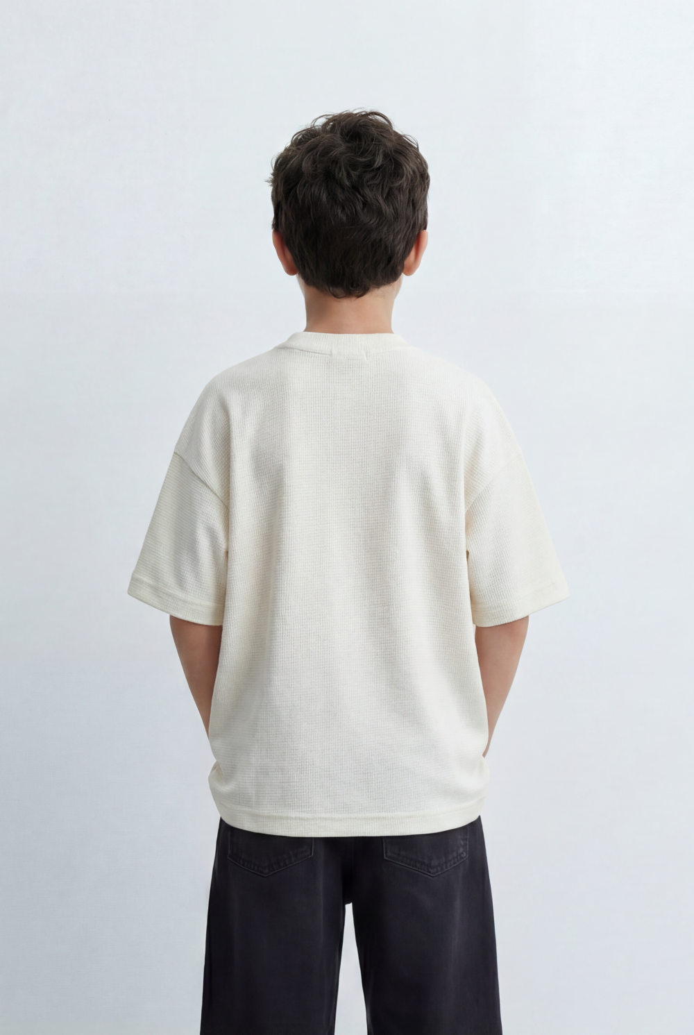 Boy’s Tomato Store Textured Oversized Basic T-Shirt Ribbed Knit Surface