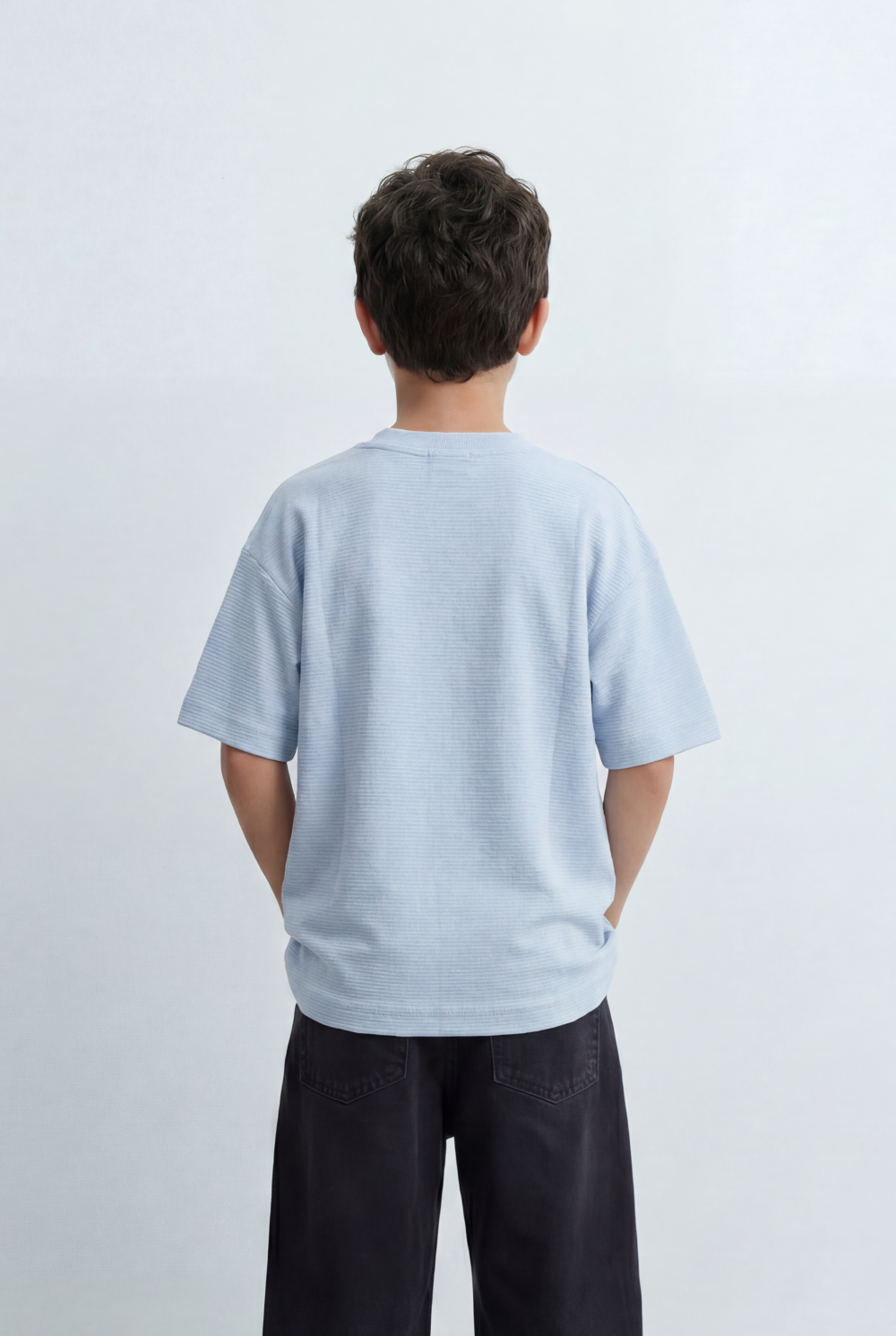 Boy’s Tomato Store Textured Oversized Basic T-Shirt Ribbed Knit Surface