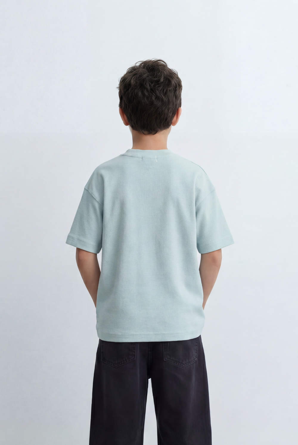 Boy’s Tomato Store Textured Oversized Basic T-Shirt Ribbed Knit Surface