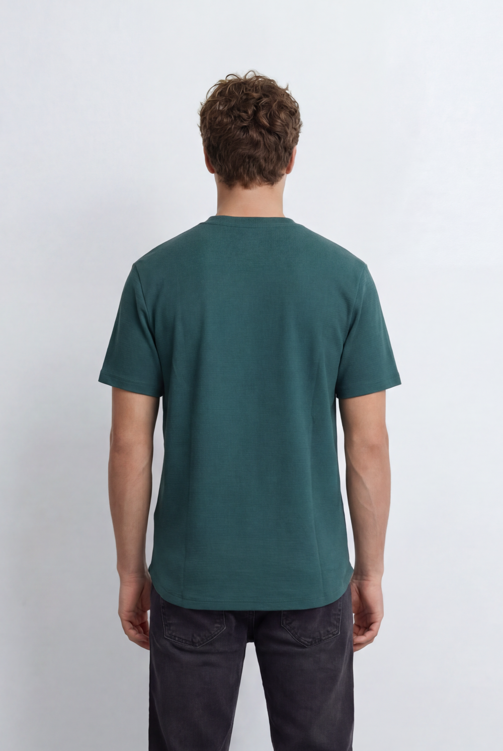 Men’s Tomato Store Textured T-Shirt Relaxed Fit Subtle Ribbed Surface Clean Minimal Design