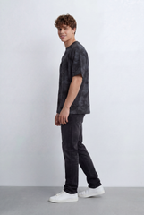 Men’s Tomato Store Graphic T-Shirt Tonal All Over Print Cloud Wash Finish