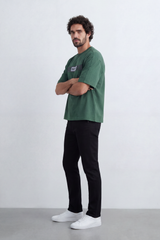 Men’s Tomato Store Workcode T-Shirt Front WORX Typography Badge Clean Solid Surface Boxy Fit