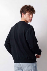 Men's Tomato Store Winter Soft Fleece Sweatshirt Contrast Curved Seam Detail Melton