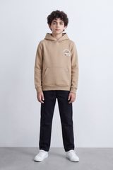 Boy's Tomato Store Sweatshirt Hooded Design Out Of The Shadows Back Graphic Melton Slim Fit