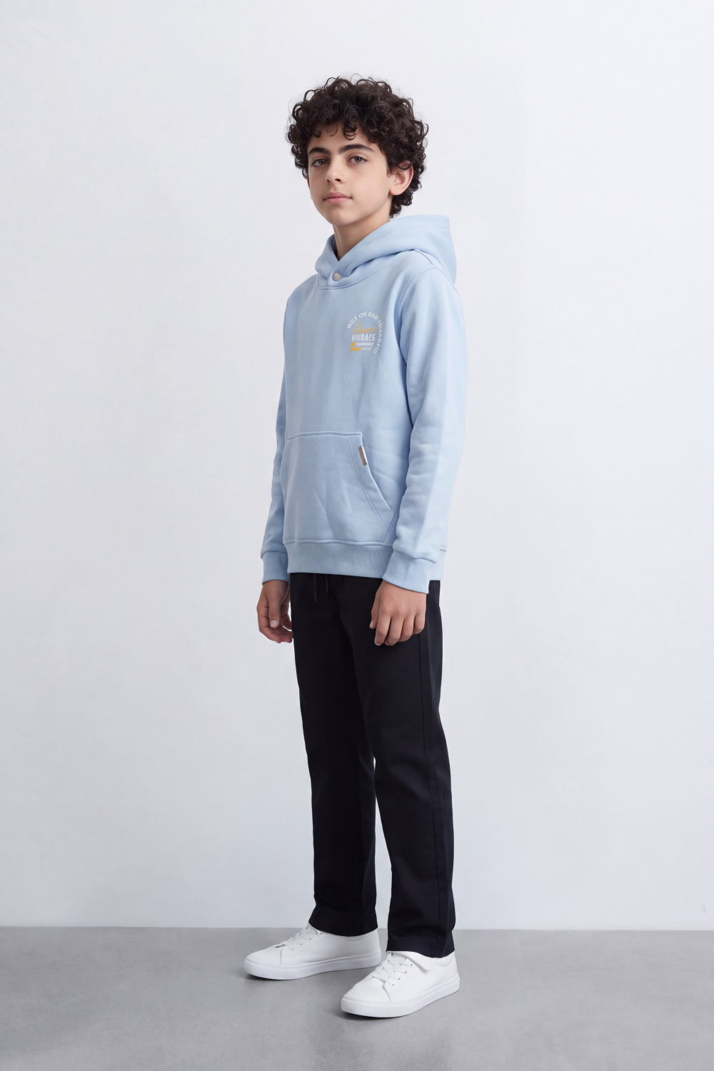 Boy's Tomato Store Sweatshirt Hooded Design Out Of The Shadows Back Graphic Melton Slim Fit