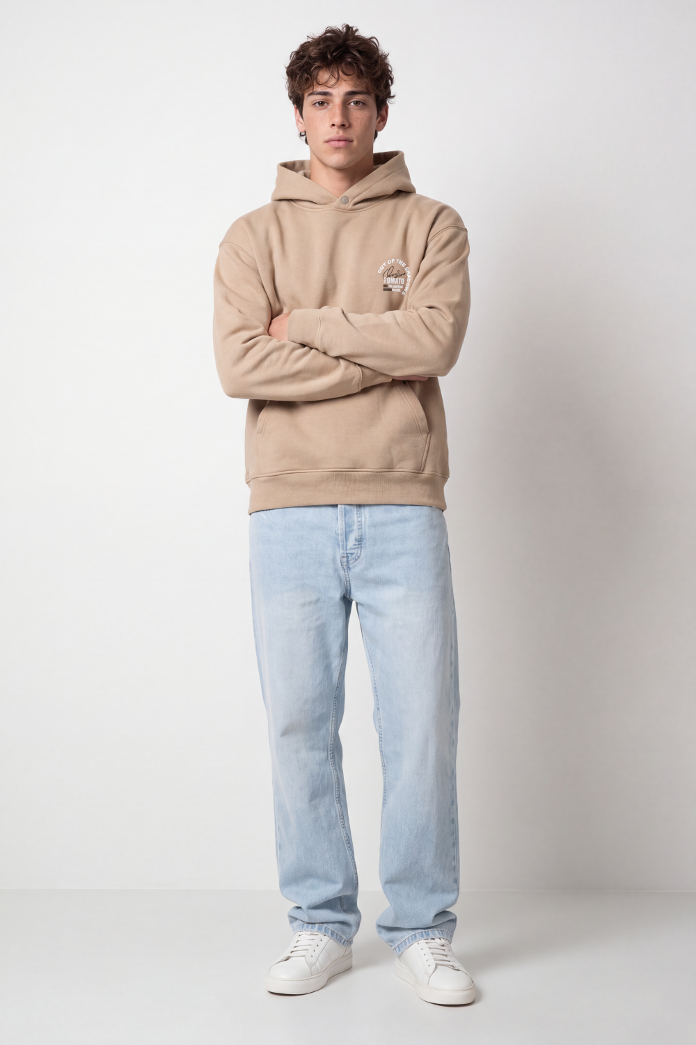 Men's Tomato StoreMelton Box Fit Sweatshirt Hooded Design Out Of The Shadows Back Graphic