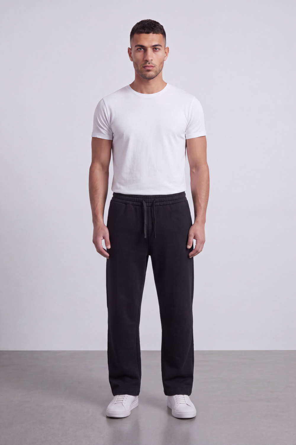 Men's Tomato Store Soft Brushed Knit Jogger Sweatpants Elastic Drawstring Waist Wide Leg Summer Melton