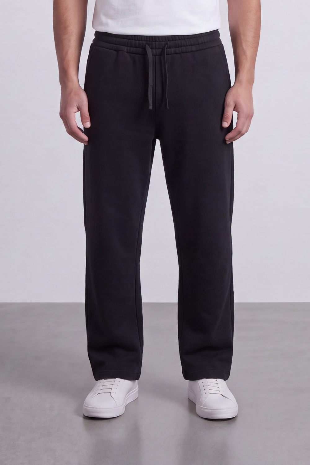 Men's Tomato Store Soft Brushed Knit Jogger Sweatpants Elastic Drawstring Waist Wide Leg Summer Melton
