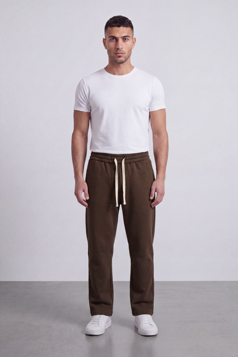 Men's Tomato Store Soft Brushed Knit Jogger Sweatpants Elastic Drawstring Waist Wide Leg Summer Melton