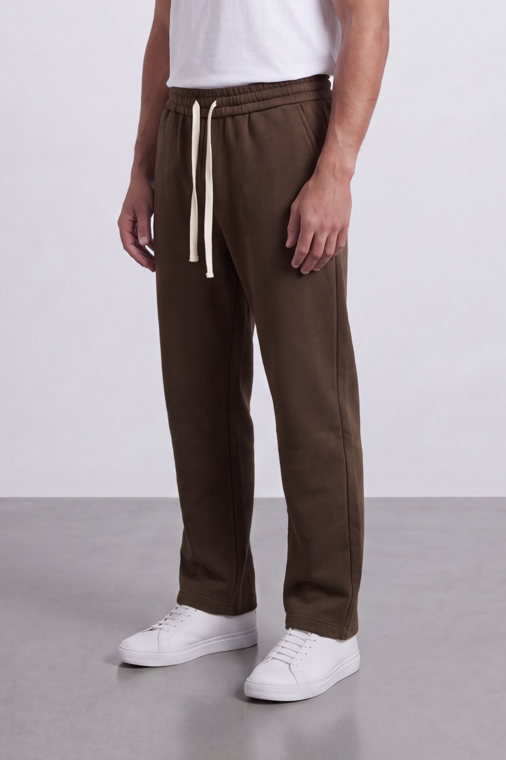 Men's Tomato Store Soft Brushed Knit Jogger Sweatpants Elastic Drawstring Waist Wide Leg Summer Melton