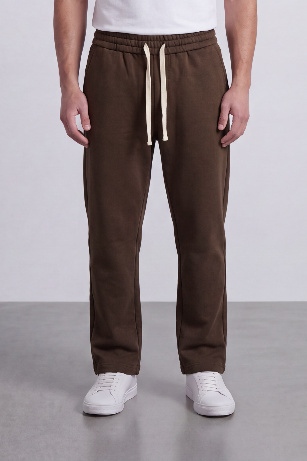 Men's Tomato Store Soft Brushed Knit Jogger Sweatpants Elastic Drawstring Waist Wide Leg Summer Melton