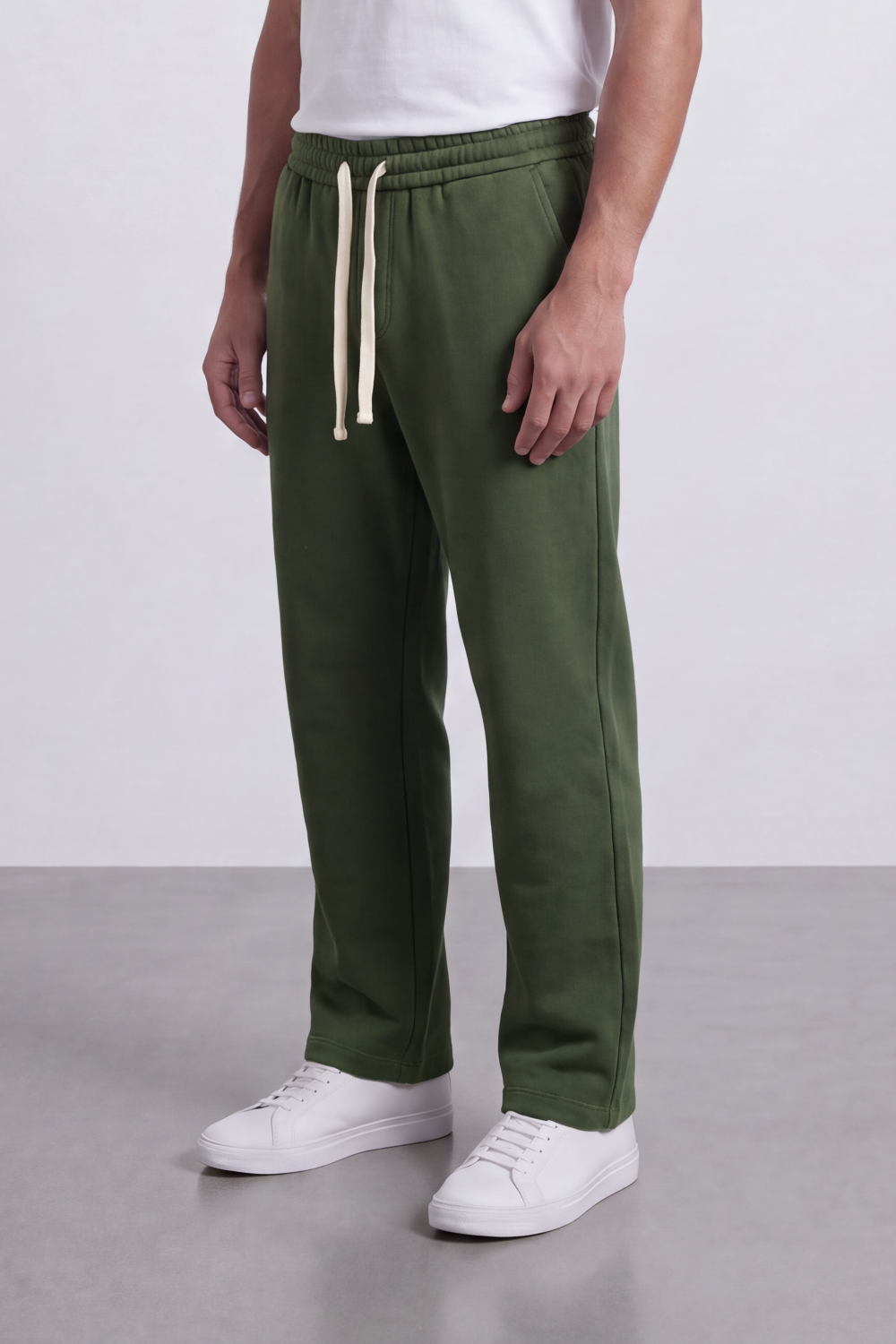 Men's Tomato Store Soft Brushed Knit Jogger Sweatpants Elastic Drawstring Waist Wide Leg Summer Melton