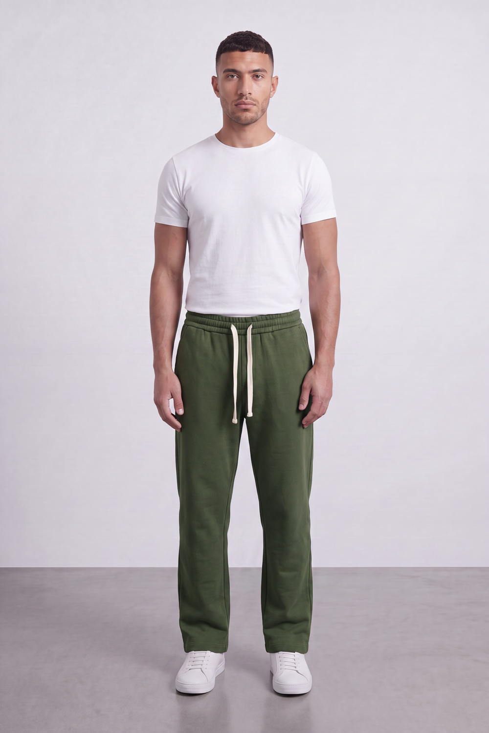 Men's Tomato Store Soft Brushed Knit Jogger Sweatpants Elastic Drawstring Waist Wide Leg Summer Melton