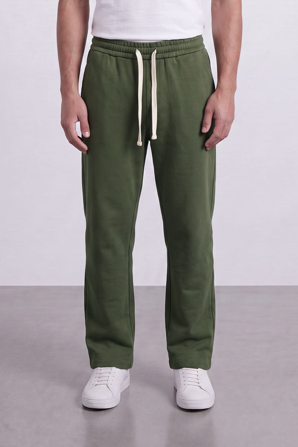 Men's Tomato Store Soft Brushed Knit Jogger Sweatpants Elastic Drawstring Waist Wide Leg Summer Melton