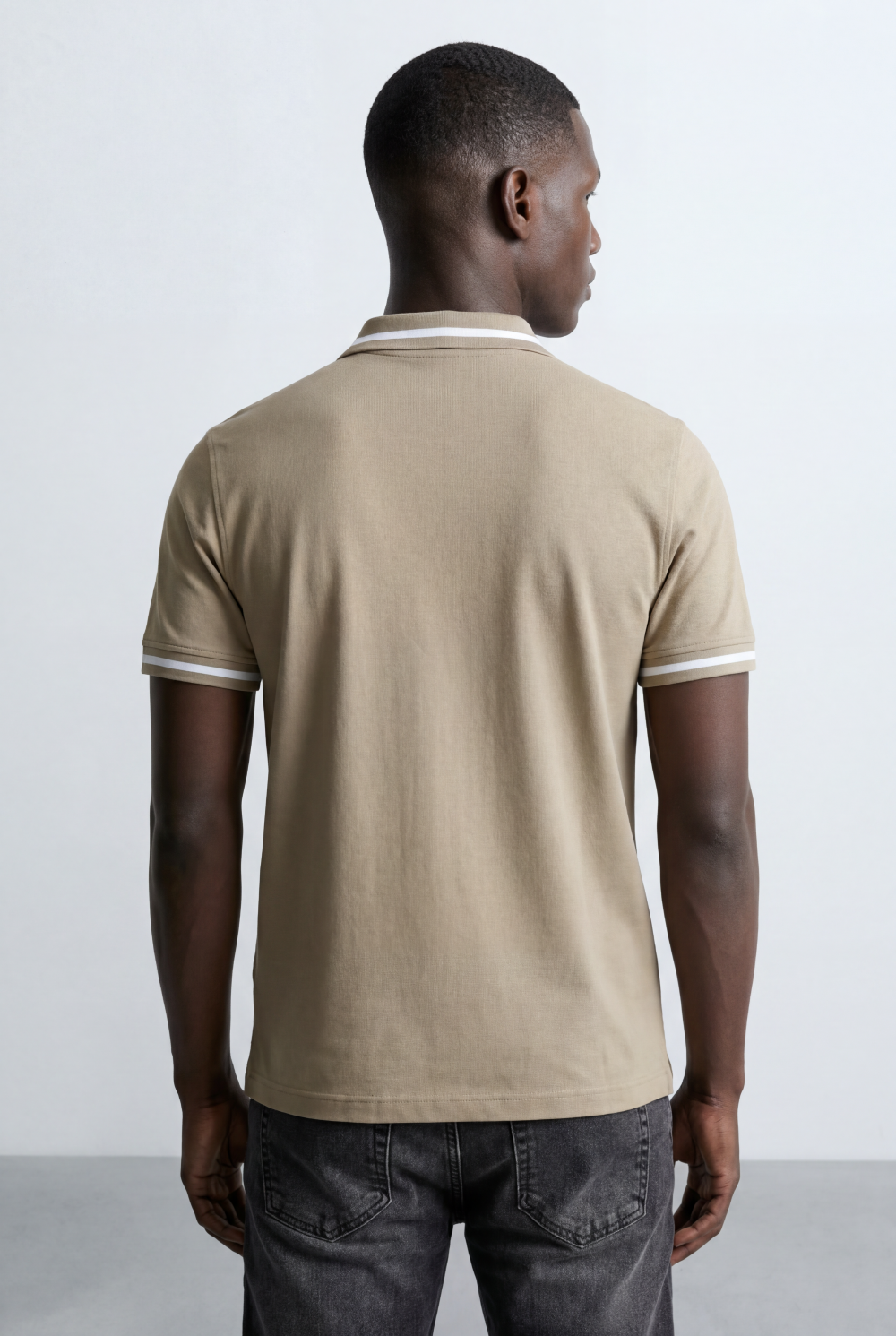 Men’s Tomato Store Tipped Polo Slim Fit T-Shirt Contrast Stripe Collar And Cuff Detail