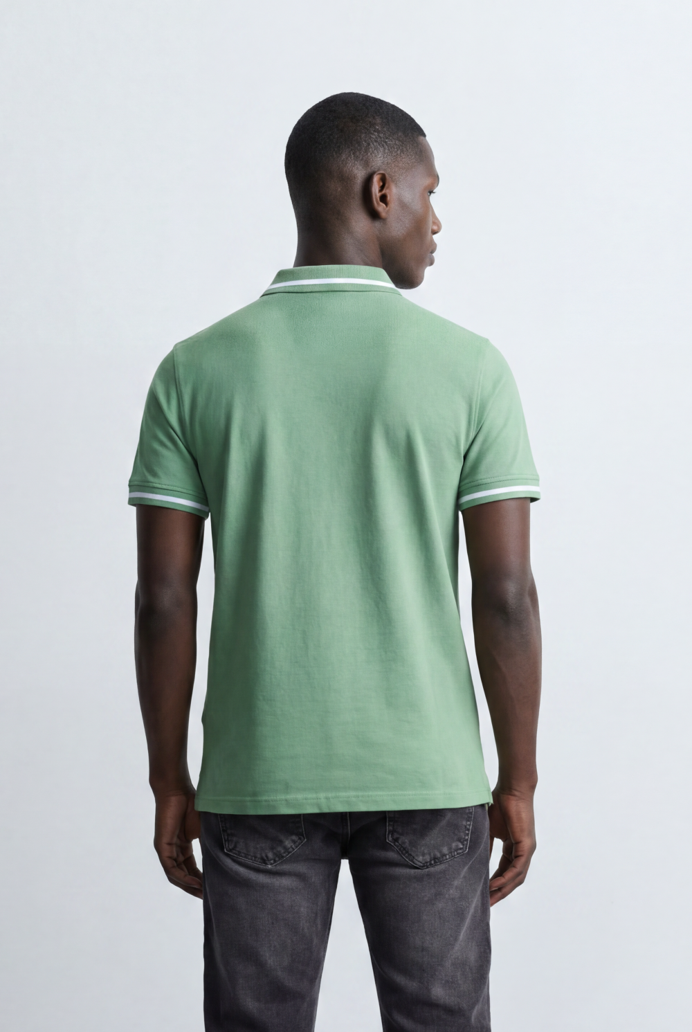Men’s Tomato Store Tipped Polo Slim Fit T-Shirt Contrast Stripe Collar And Cuff Detail