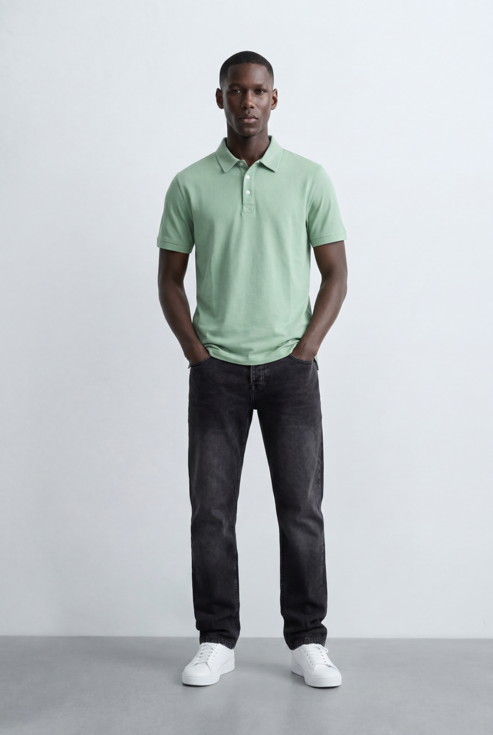 Men’s Tomato Store Classic Polo T-Shirt Clean Minimal Design Two Button Placket