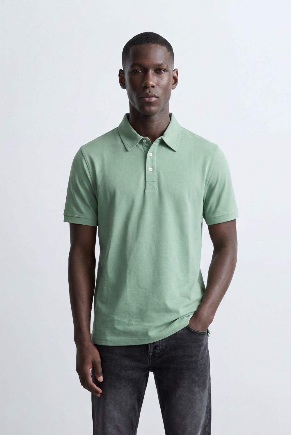Men’s Tomato Store Classic Polo T-Shirt Clean Minimal Design Two Button Placket