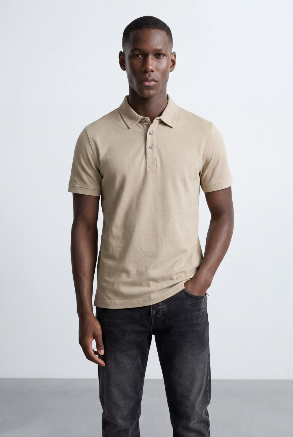 Men’s Tomato Store Classic Polo T-Shirt Clean Minimal Design Two Button Placket