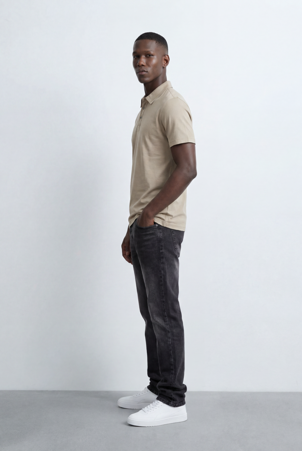 Men’s Tomato Store Classic Polo T-Shirt Clean Minimal Design Two Button Placket