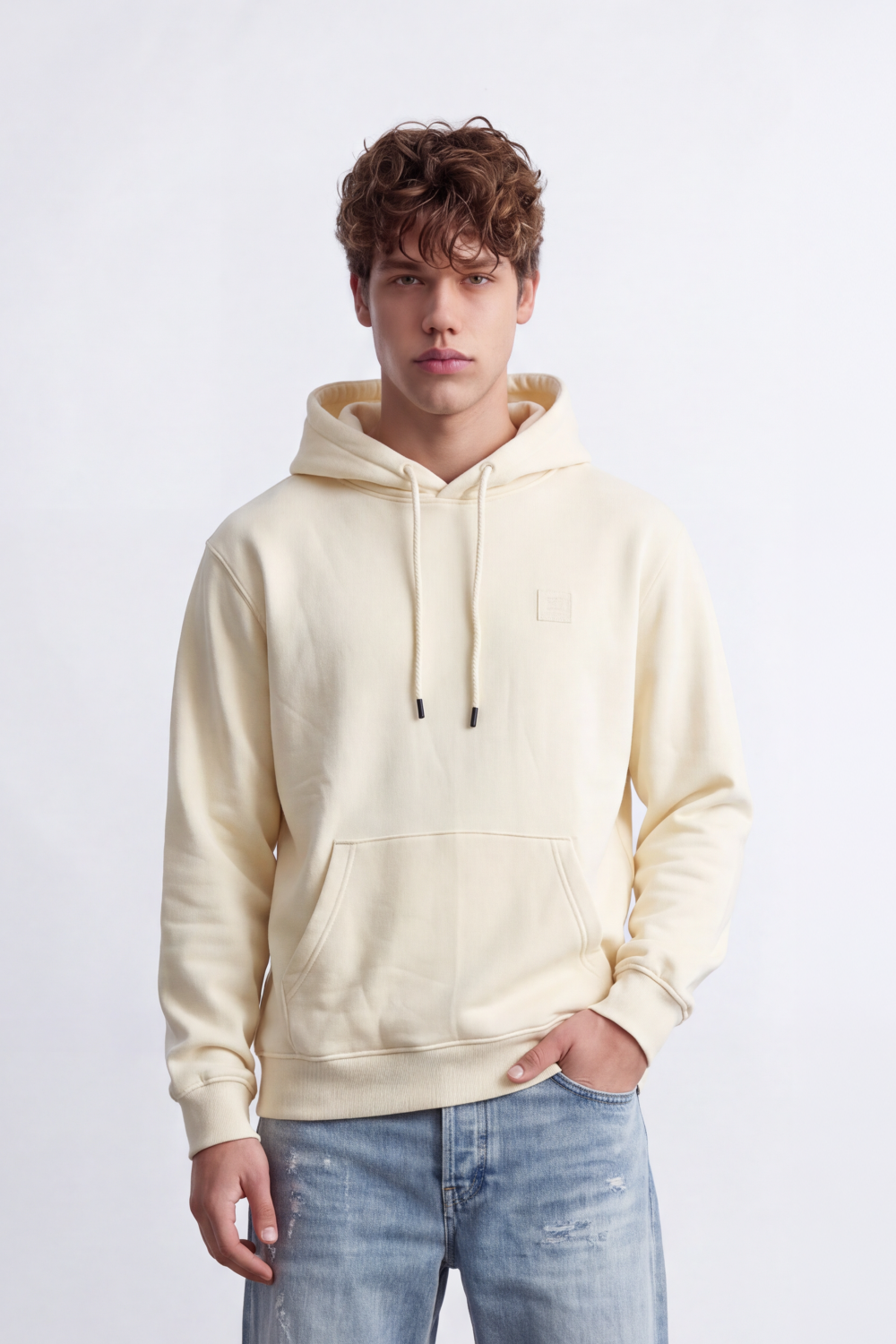Men's Tomato Store Long Sleeve Drawstring Hood Kangaroo Pocket Slim Fit Sweatshirt