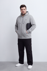 Men's Tomato Store Zip Hoodie Long Sleeve  Front Pockets Subtle Chest Logo Big Size Melton