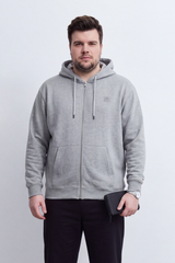 Men's Tomato Store Zip Hoodie Long Sleeve  Front Pockets Subtle Chest Logo Big Size Melton