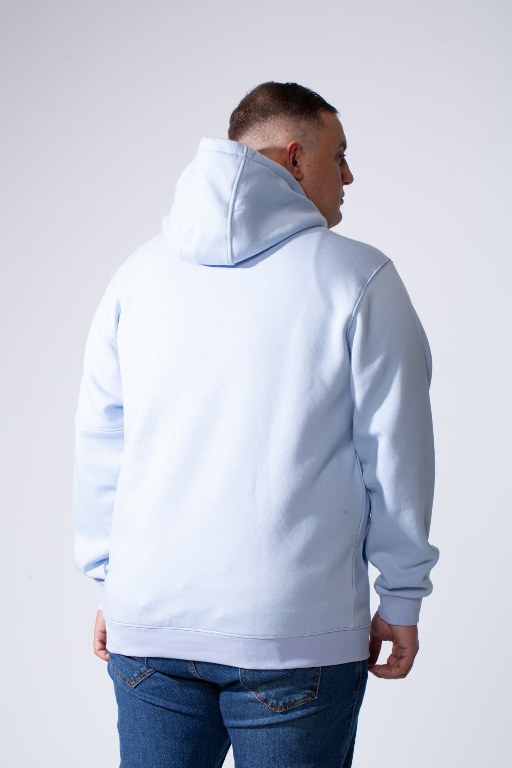 Men's Kangaroo Pockets With Graphic Text On Chest Long Sleeve Vertical Big Size Hood Sweatshirt