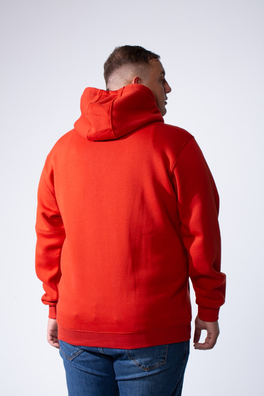 Men's Kangaroo Pockets With Graphic Text On Chest Long Sleeve Vertical Big Size Hood Sweatshirt