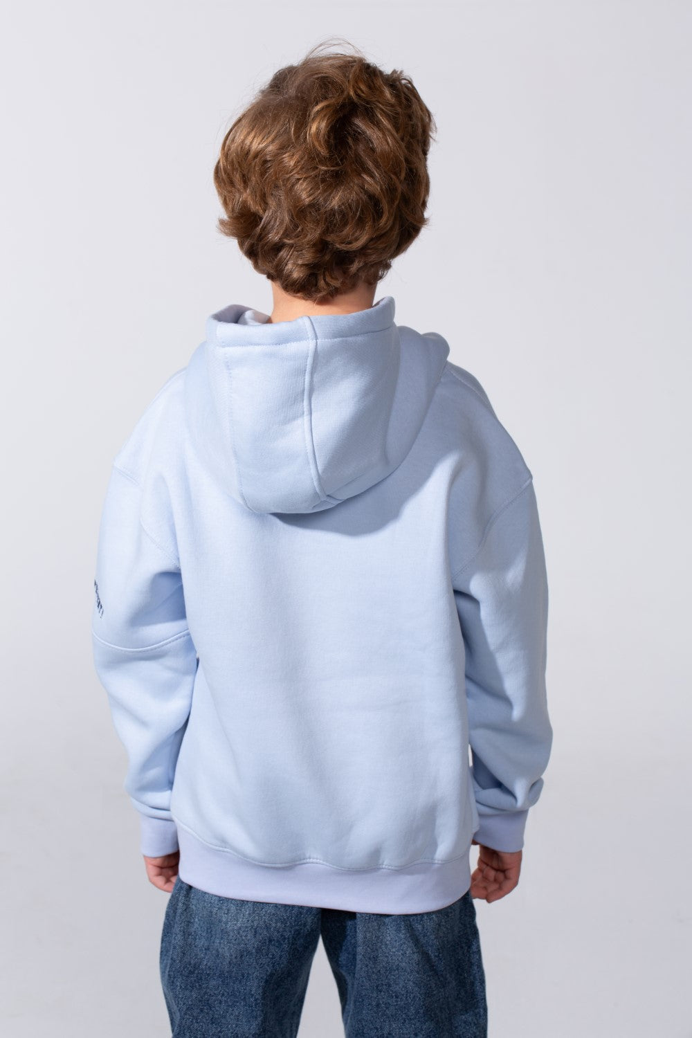 Boy's Slim Fit Front Kangaroo Pockets Chest Print With Comfy Daily Wear Melton Fabric Hooded Sweatshirt