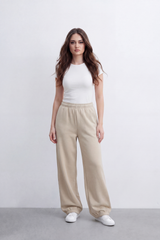Women's Tomato Store Soft French Terry Reguler Fit Sweatpants Elastic Waist Gathered Cuffs