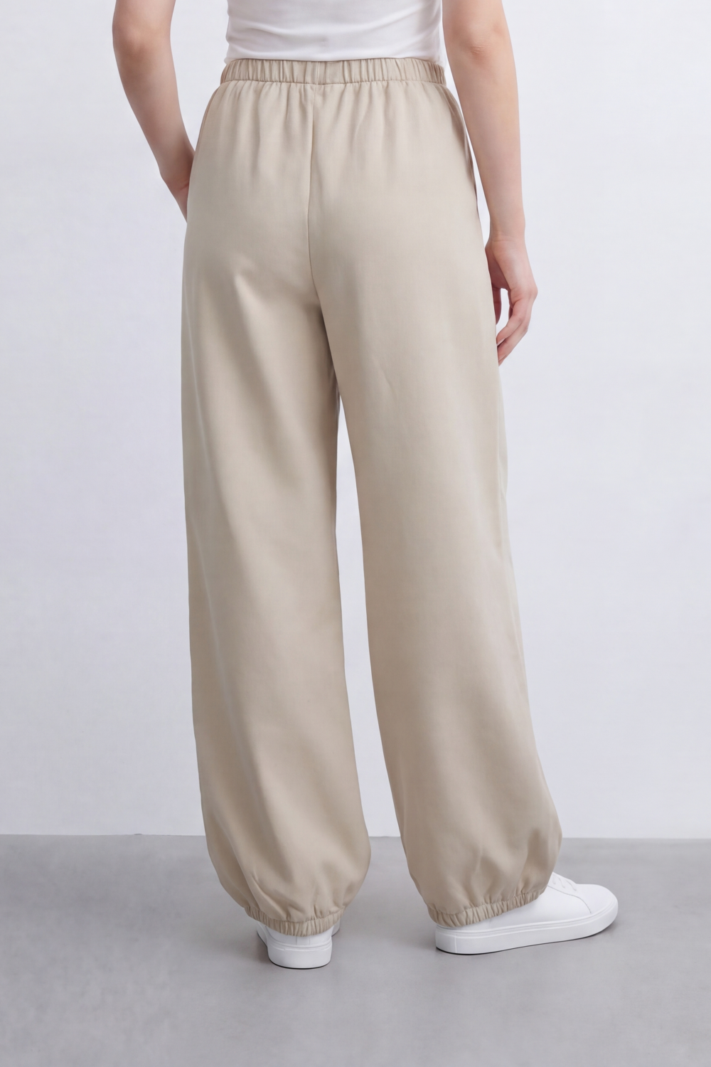 Women's Tomato Store Soft French Terry Reguler Fit Sweatpants Elastic Waist Gathered Cuffs