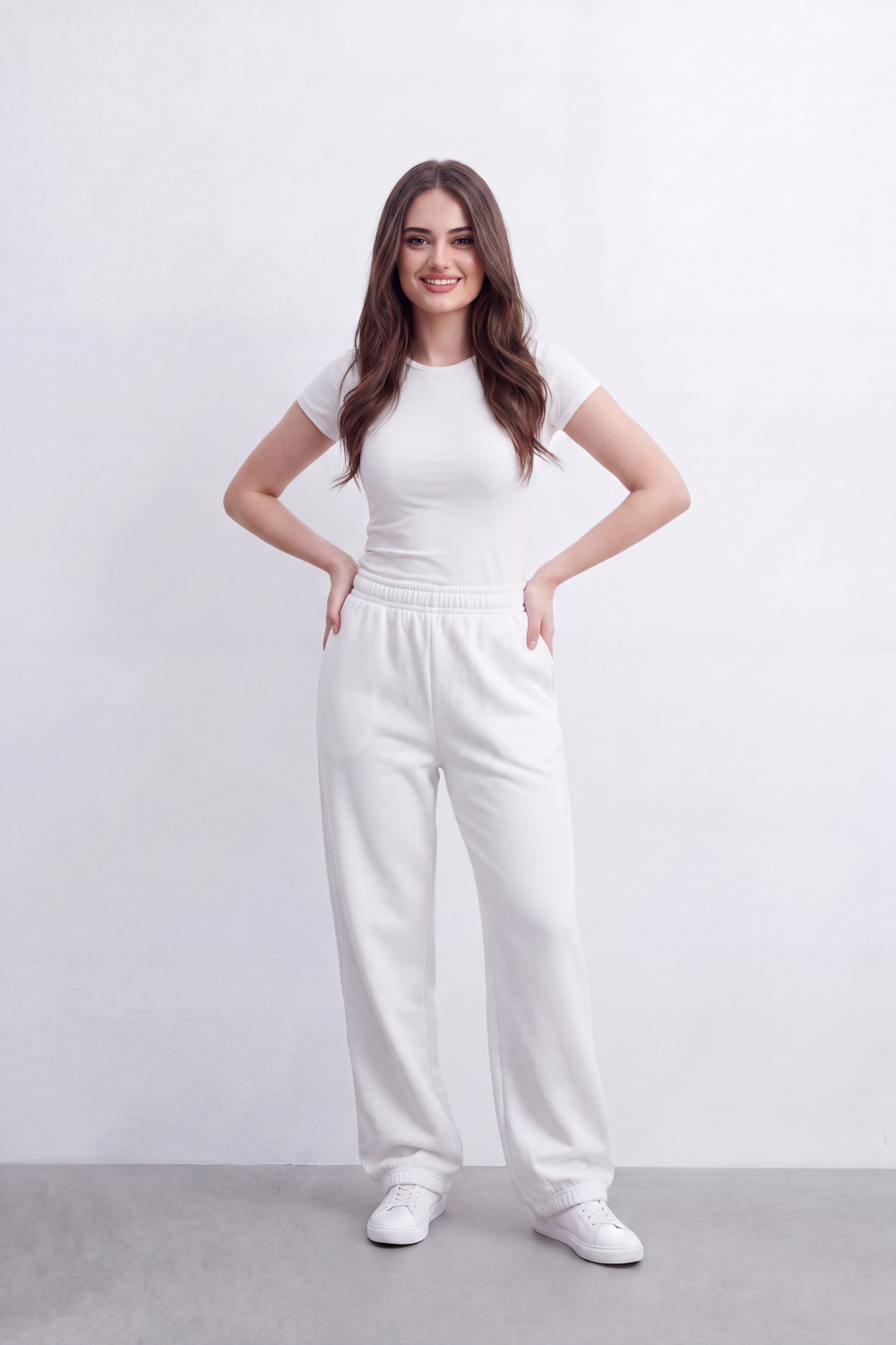 Women's Tomato Store Soft French Terry Reguler Fit Sweatpants Elastic Waist Gathered Cuffs