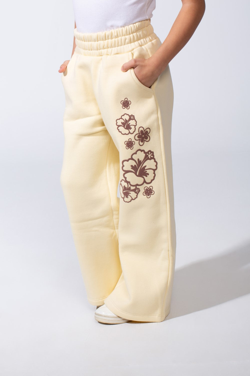 Girl's Slim Fit Practical Material One Side Print Comfy Daily Wear Pants