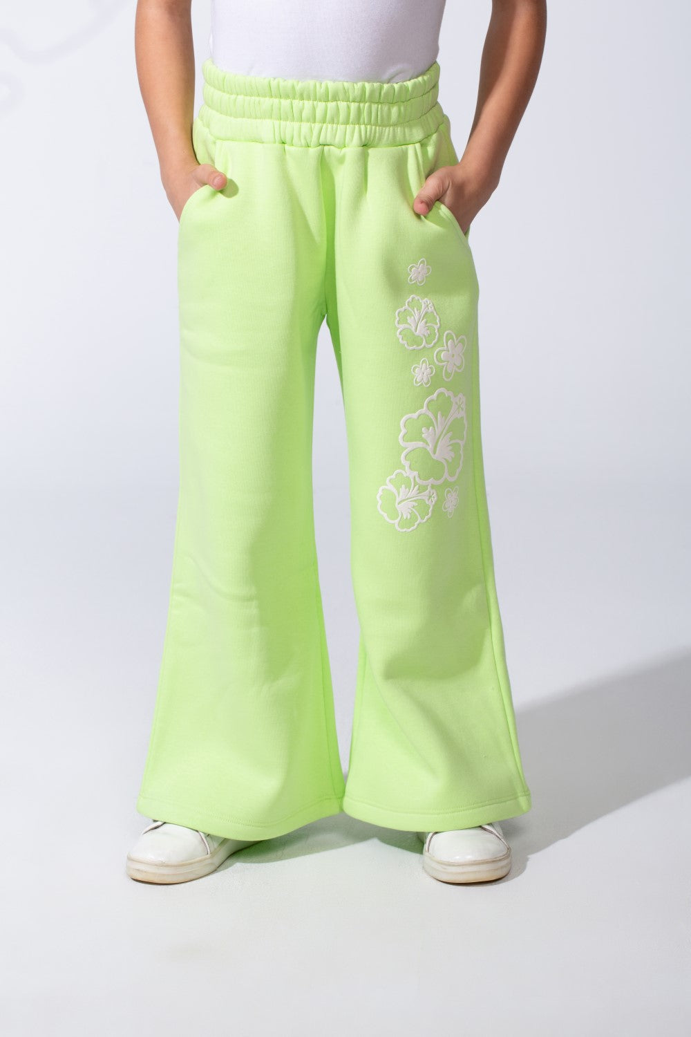 Girl's Slim Fit Practical Material One Side Print Comfy Daily Wear Pants