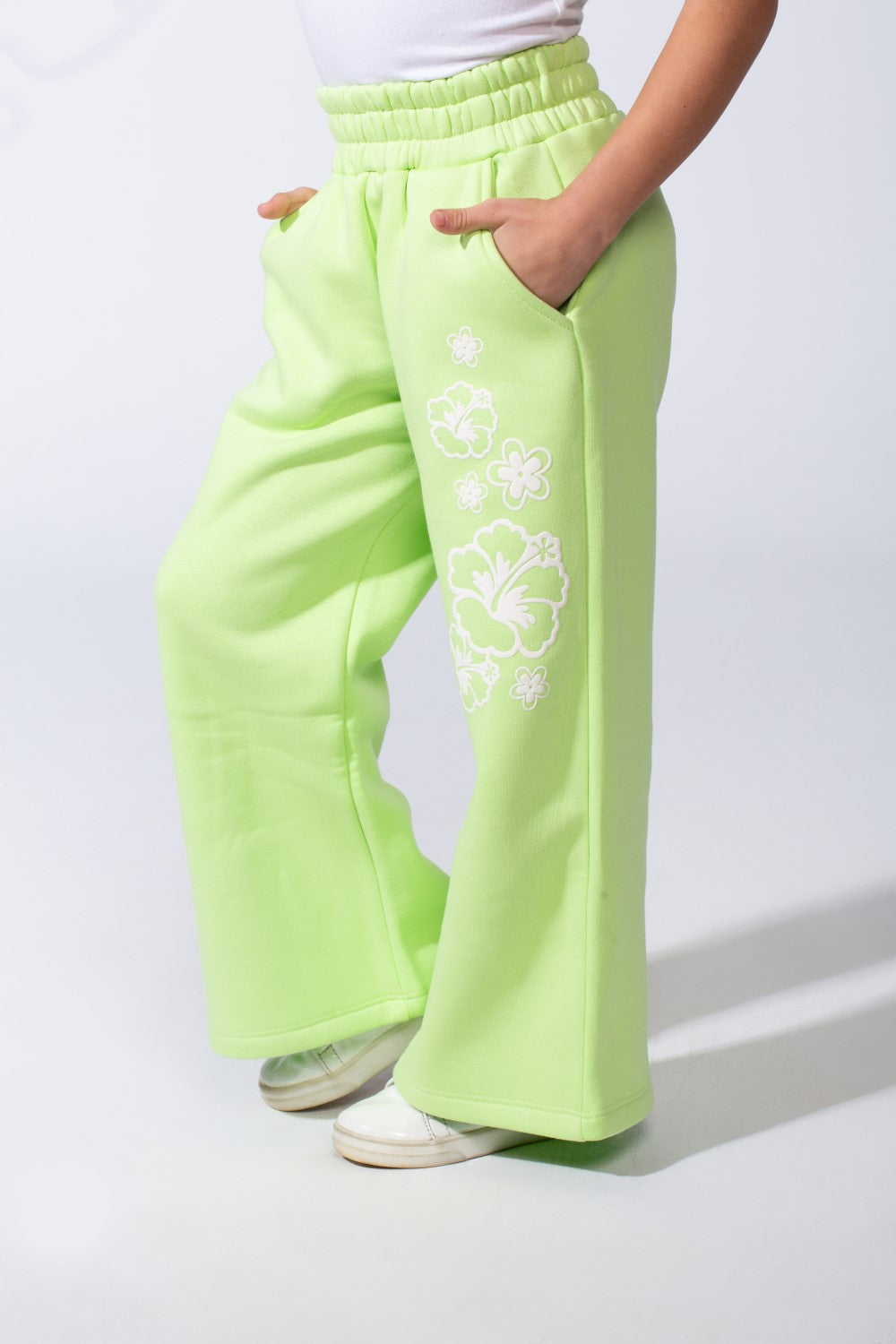 Girl's Slim Fit Practical Material One Side Print Comfy Daily Wear Pants