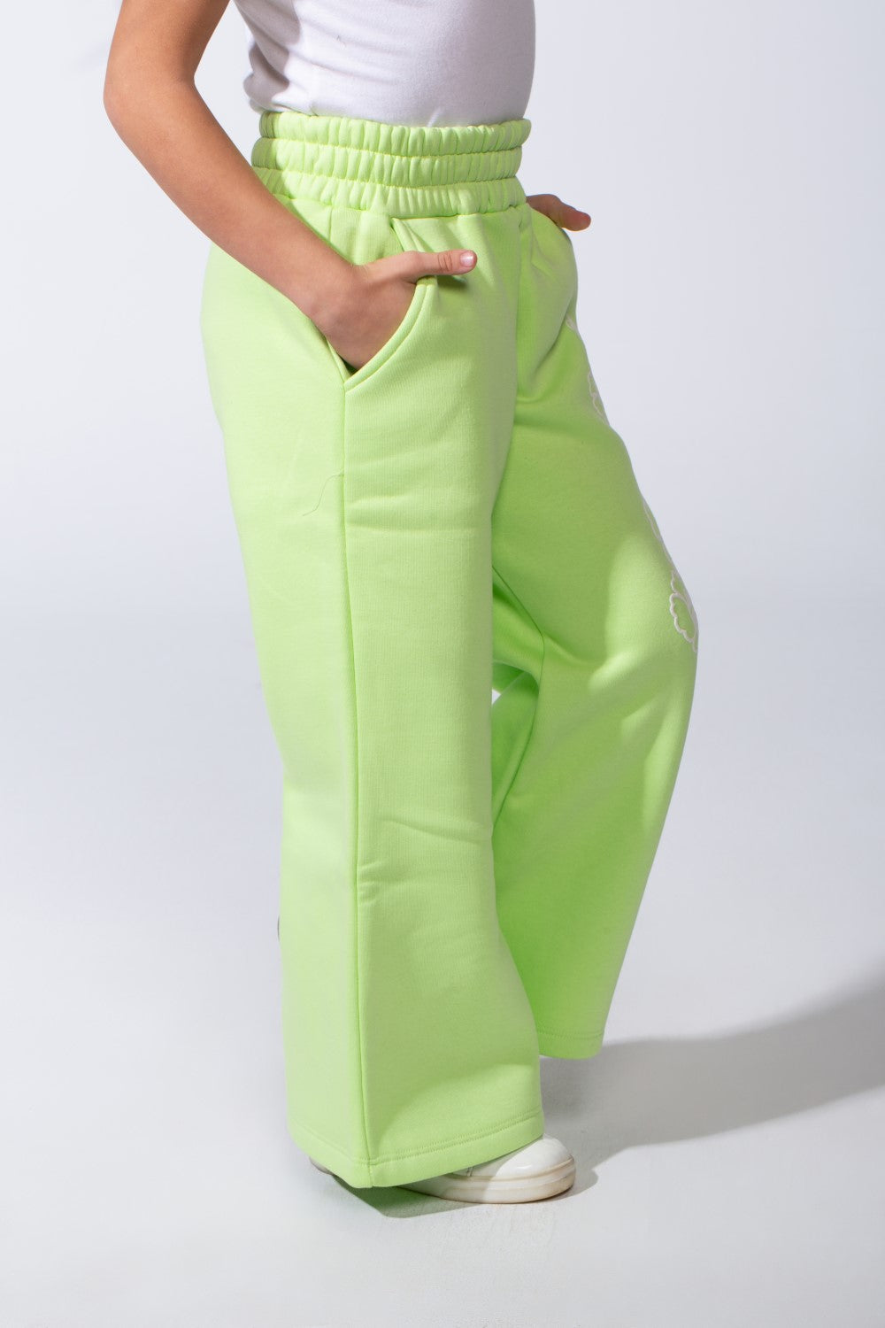 Girl's Slim Fit Practical Material One Side Print Comfy Daily Wear Pants