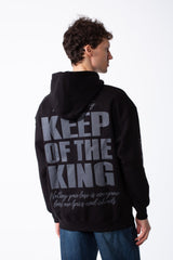 Men's Melton Oversized Text Print Kangaroo Pocket Hood Sweatshirt