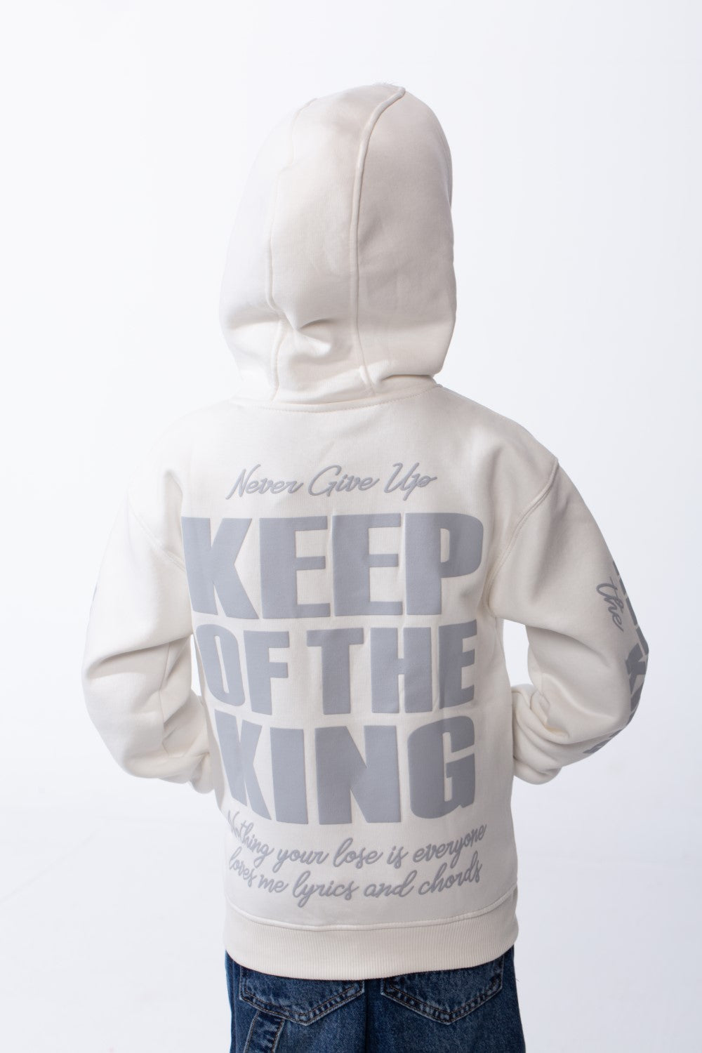 Boy's Melton Oversized Text Print Kangaroo Pocket Hood Sweatshirt