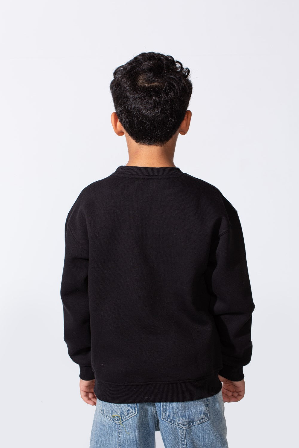 Boy's Round Neckline Long Sleeve Oversize With Front Letter Print Melton Fabric Casual Look Sweatshirt