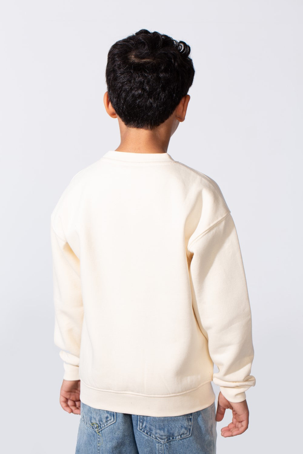 Boy's Round Neckline Long Sleeve Oversize With Front Letter Print Melton Fabric Casual Look Sweatshirt