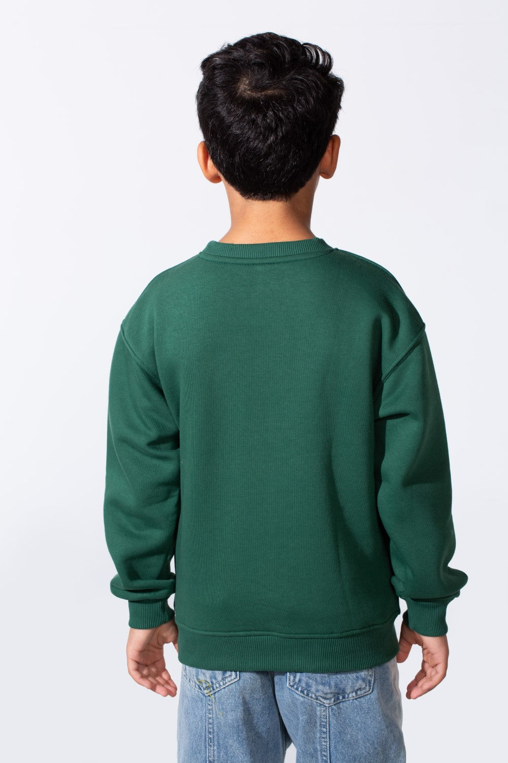 Boy's Round Neckline Long Sleeve Oversize With Front Letter Print Melton Fabric Casual Look Sweatshirt