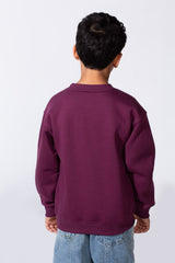 Boy's Round Neckline Long Sleeve Oversize With Front Letter Print Melton Fabric Casual Look Sweatshirt