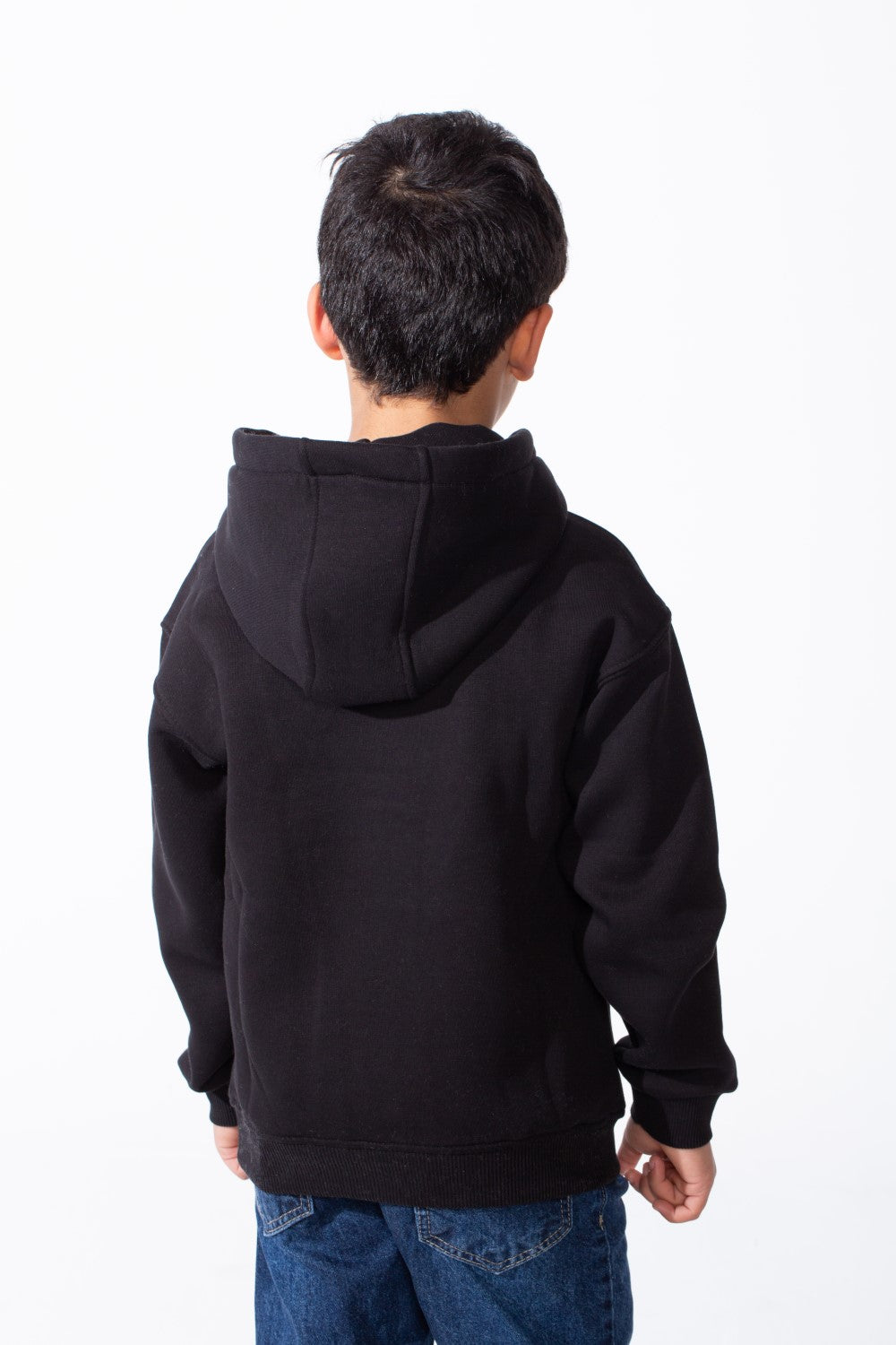 Boy's Long Sleeves Hood Kangaroo Pocket Versatile Basic Comfy Piece Oversize Melton Sweatshirt