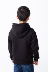 Boy's Long Sleeves Hood Kangaroo Pocket Versatile Basic Comfy Piece Oversize Melton Sweatshirt