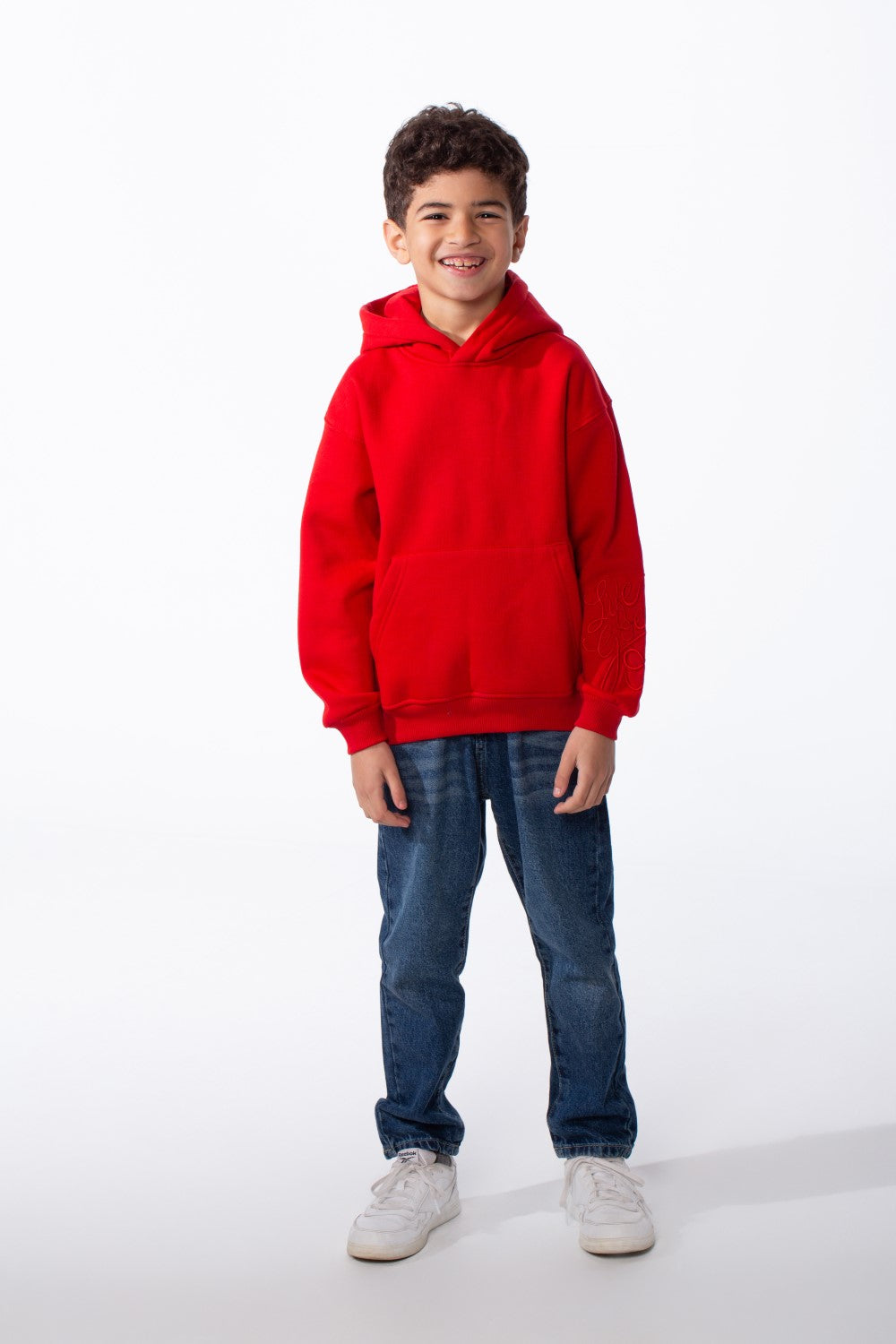 Boy's Long Sleeves Hood Kangaroo Pocket Versatile Basic Comfy Piece Oversize Melton Sweatshirt