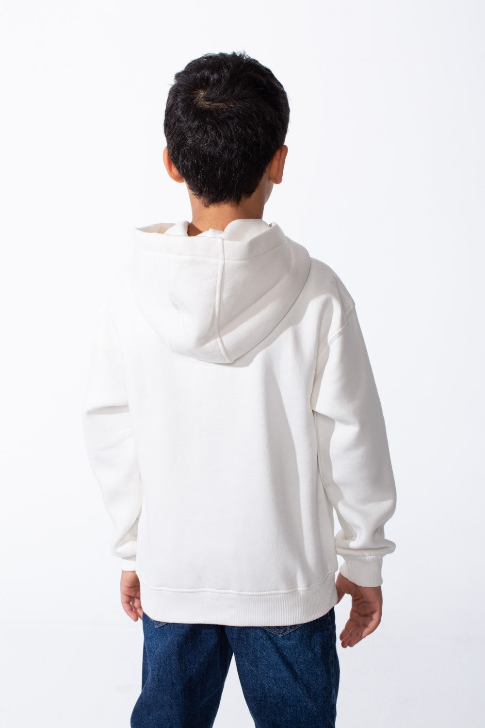 Boy's Long Sleeves Hood Kangaroo Pocket Versatile Basic Comfy Piece Oversize Melton Sweatshirt